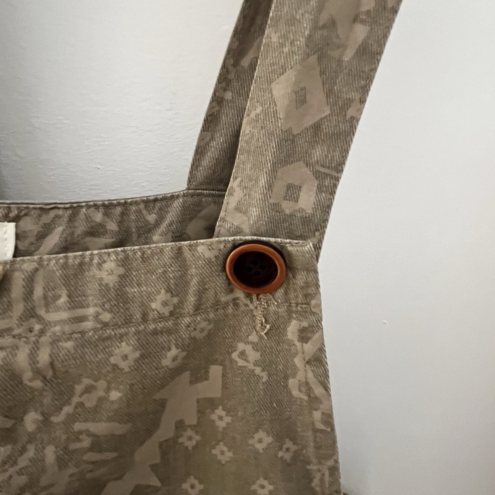 NWT Easel Mocha Ethnic Printed Twill Overall Jumpsuit Overalls‎ Size L Boho - Picture 10 of 13